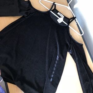 Black cold shoulder top